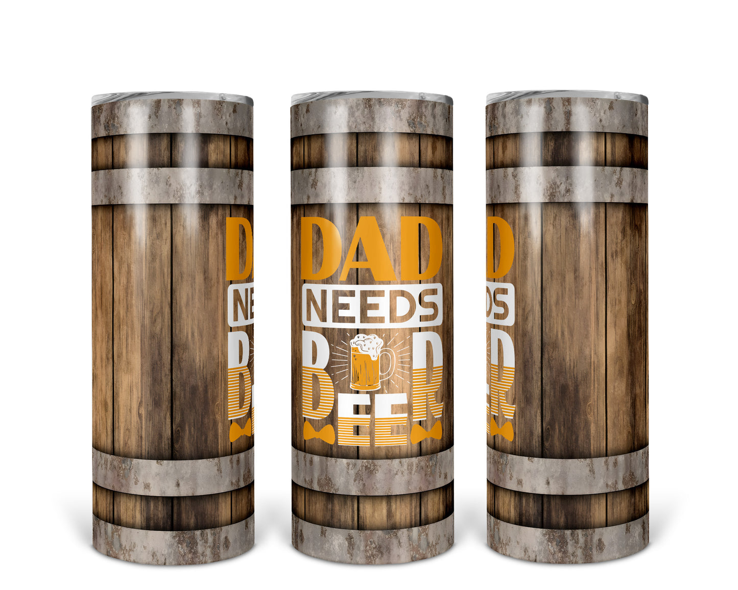 Skinny Tumbler with Straw, 20oz, Dad Quote