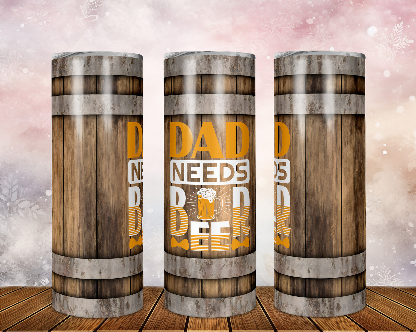 Skinny Tumbler with Straw, 20oz, Dad Quote