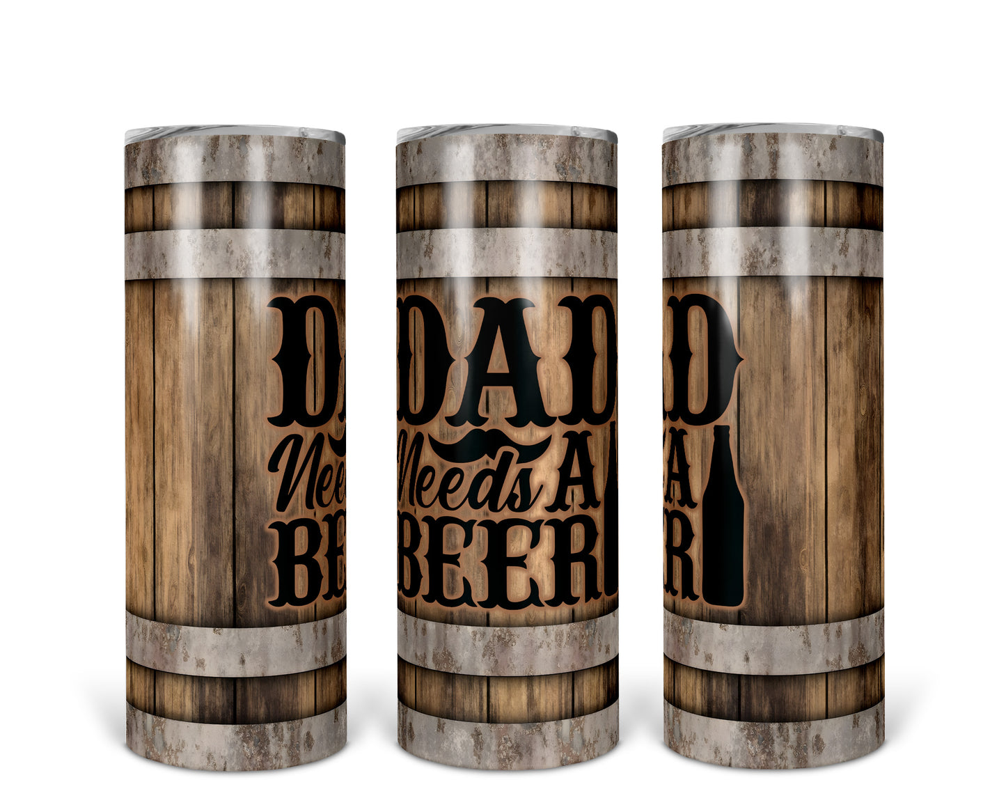 Skinny Tumbler with Straw, 20oz, Dad Quote