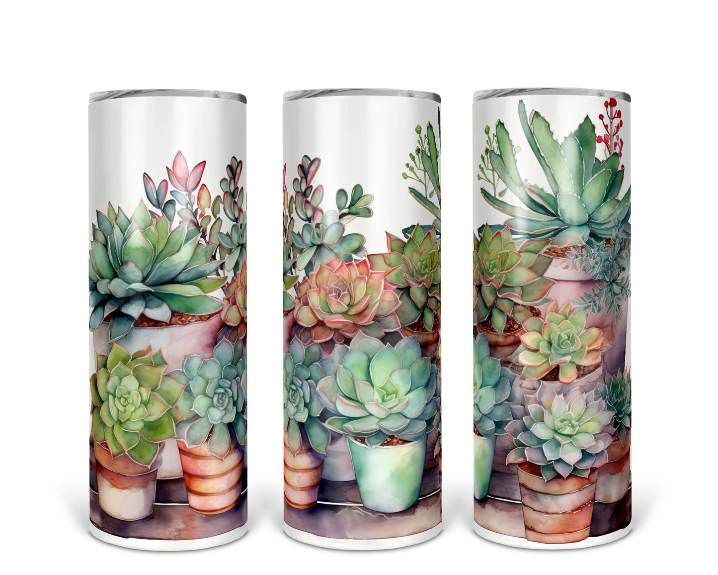 Skinny Tumbler with Straw, 20oz, Cactus