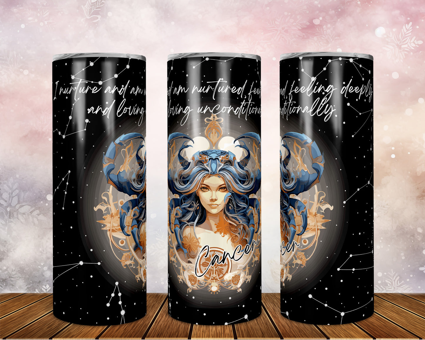 Skinny Tumbler with straw 20oz/30oz Zodiac