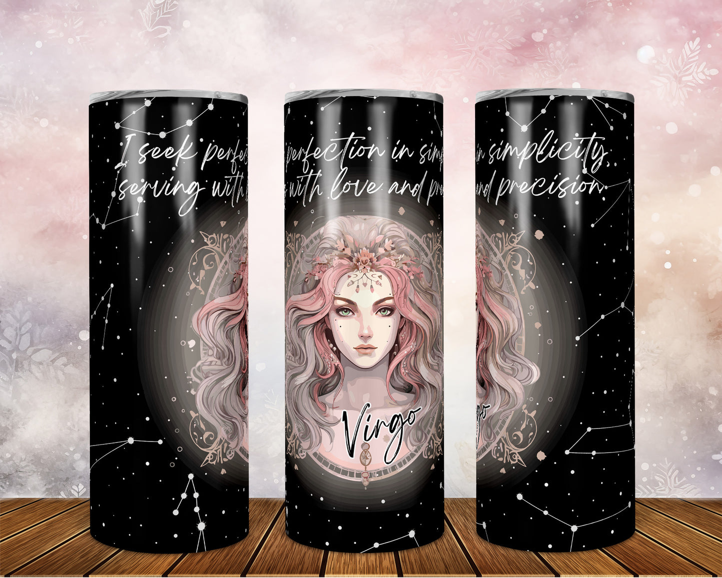 Skinny Tumbler with straw 20oz/30oz Zodiac