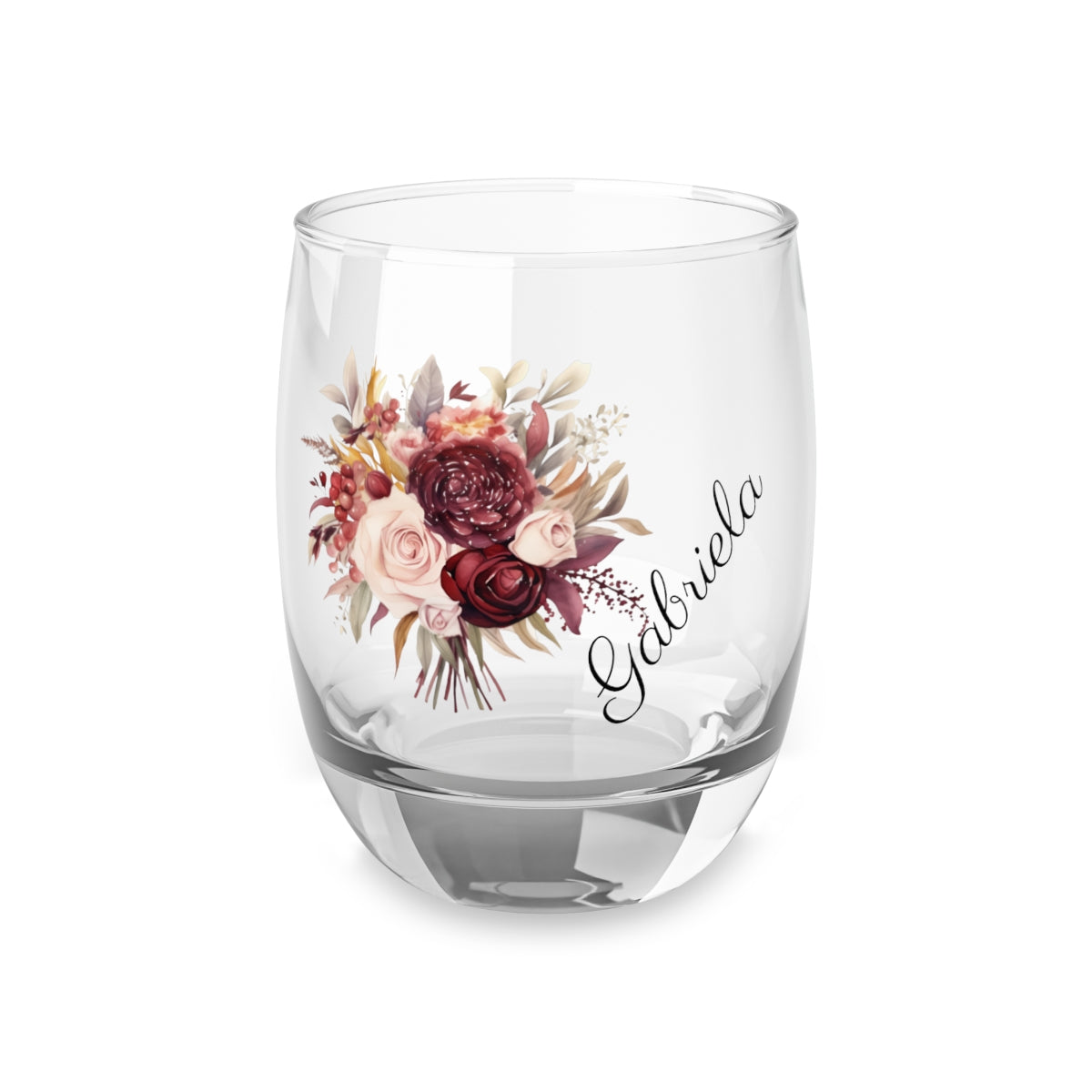 Wedding Bouquets Flower Personalised Floral Bouquet Wine Glass, Stemless Wine Glass, Whiskey Glass, Rocks Glass