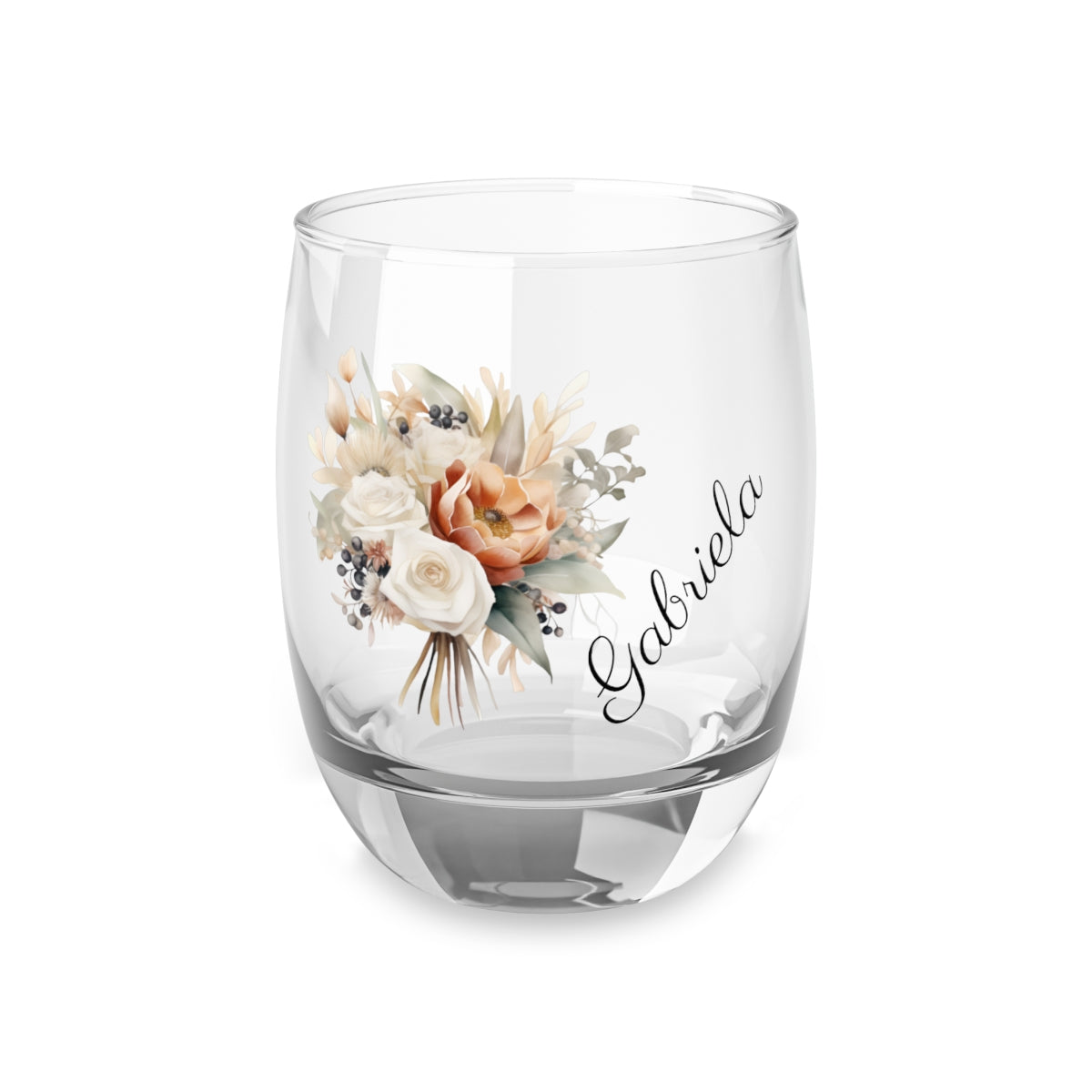 Wedding Bouquets Flower Personalised Floral Bouquet Wine Glass, Stemless Wine Glass, Whiskey Glass, Rocks Glass