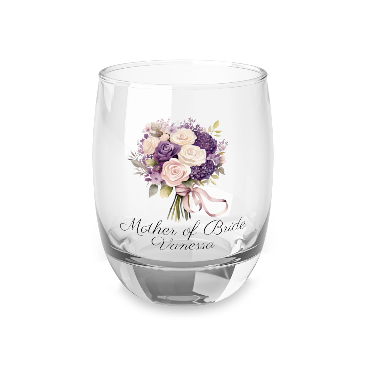 Wedding Bouquets Flower Personalised Floral Bouquet Wine Glass, Stemless Wine Glass, Whiskey Glass, Rocks Glass