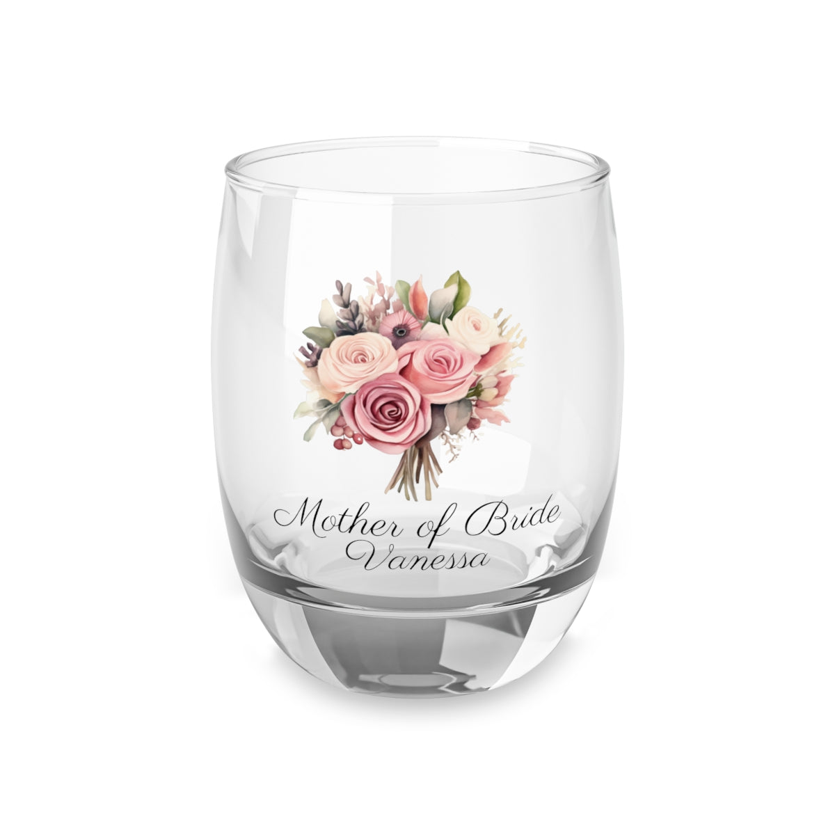 Wedding Bouquets Flower Personalised Floral Bouquet Wine Glass, Stemless Wine Glass, Whiskey Glass, Rocks Glass