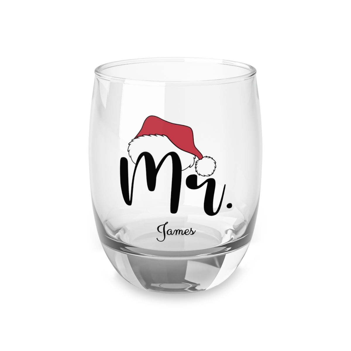 Personalised Christmas Mr & Mrs Wine Glass 12oz, Whiskey Glass 6oz, Stemless Wine Glass 11.75oz, Rock Glass 10oz