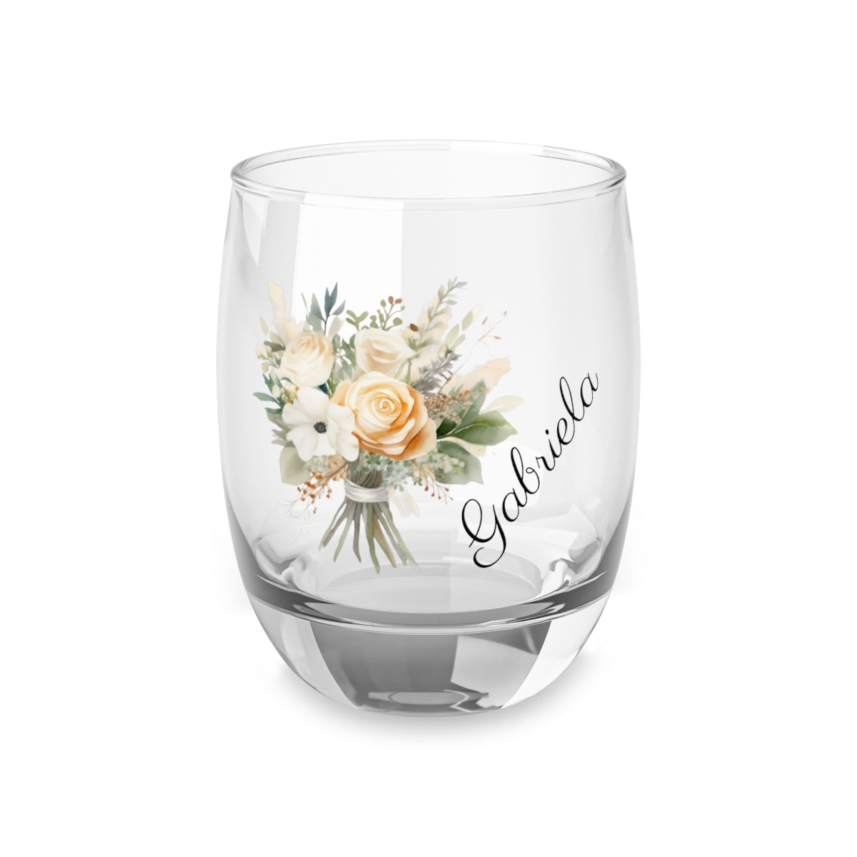 Wedding Bouquets Flower Personalised Floral Bouquet Wine Glass, Stemless Wine Glass, Whiskey Glass, Rocks Glass