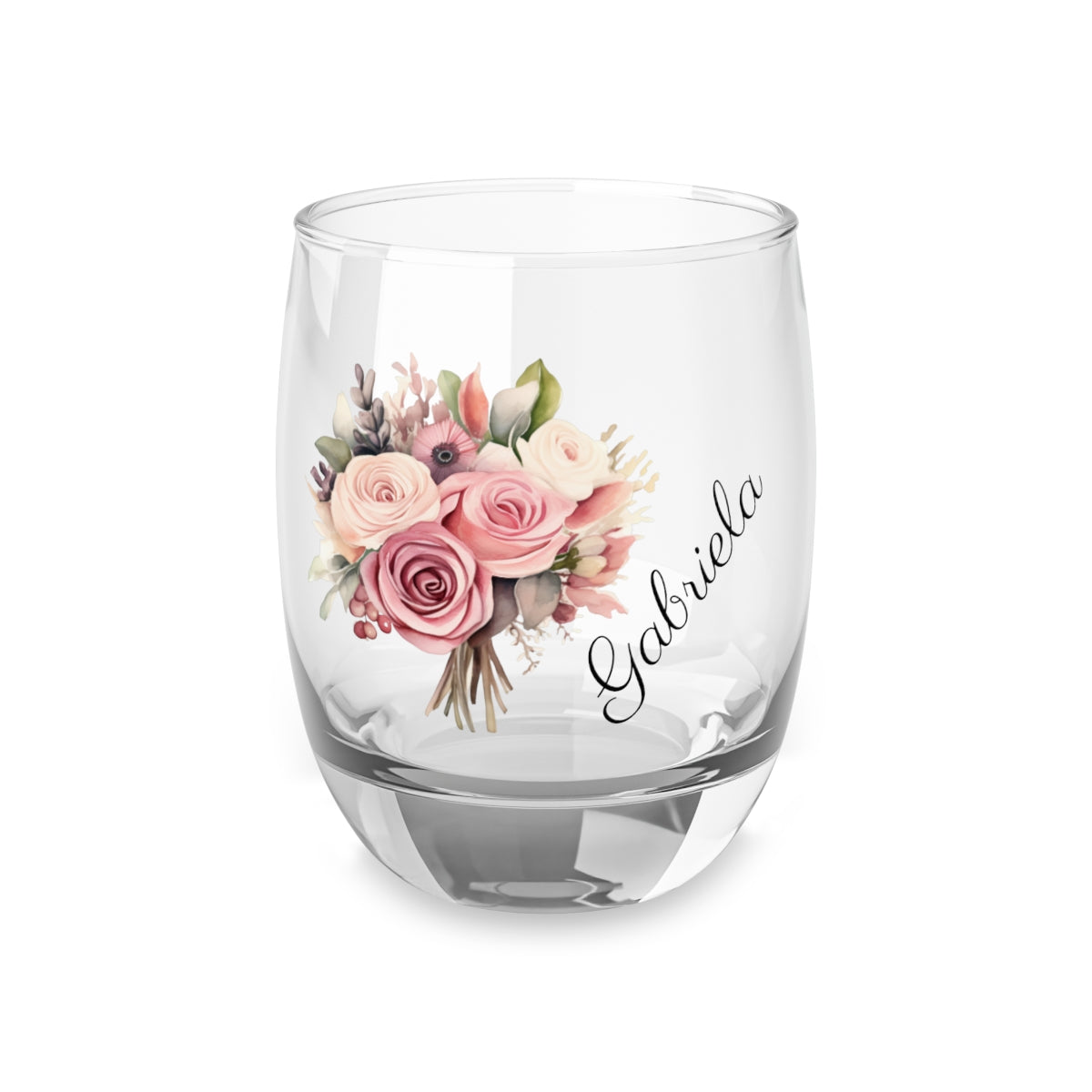 Wedding Bouquets Flower Personalised Floral Bouquet Wine Glass, Stemless Wine Glass, Whiskey Glass, Rocks Glass