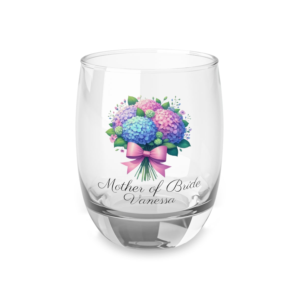 Personalised Floral Bouquet Wine Glass, Stemless Wine Glass, Whiskey Glass, Rocks Glass