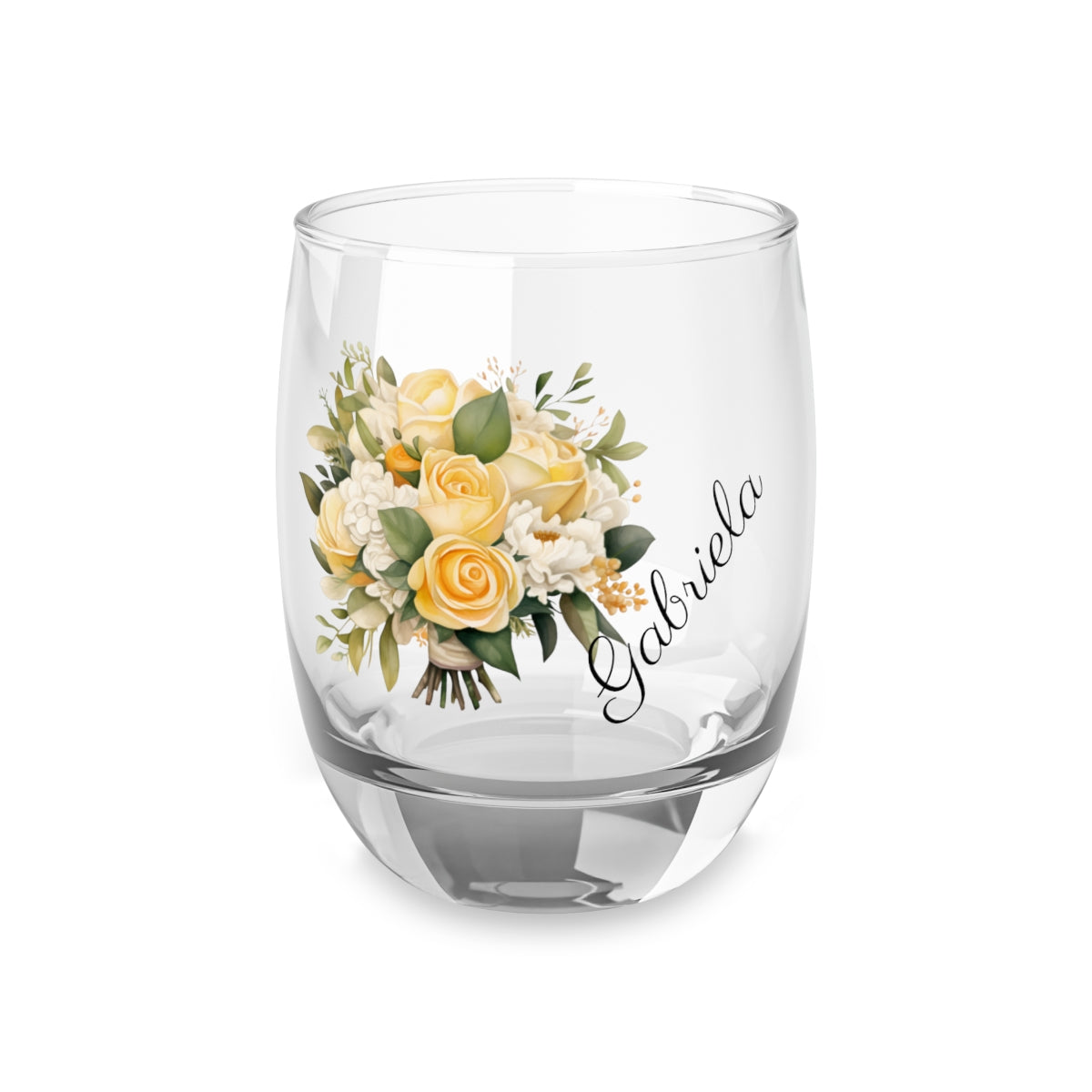 Wedding Bouquets Flower Personalised Floral Bouquet Wine Glass, Stemless Wine Glass, Whiskey Glass, Rocks Glass