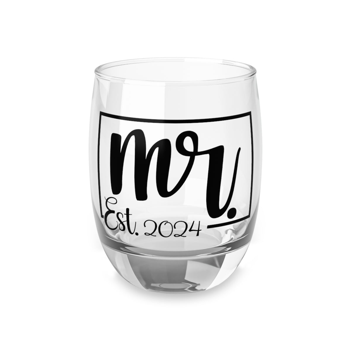 Mr And Mrs-4a Personalised Christmas Mr & Mrs Wine Glass 12oz, Whiskey Glass 6oz, Stemless Wine Glass 11.75oz, Rock Glass 10oz