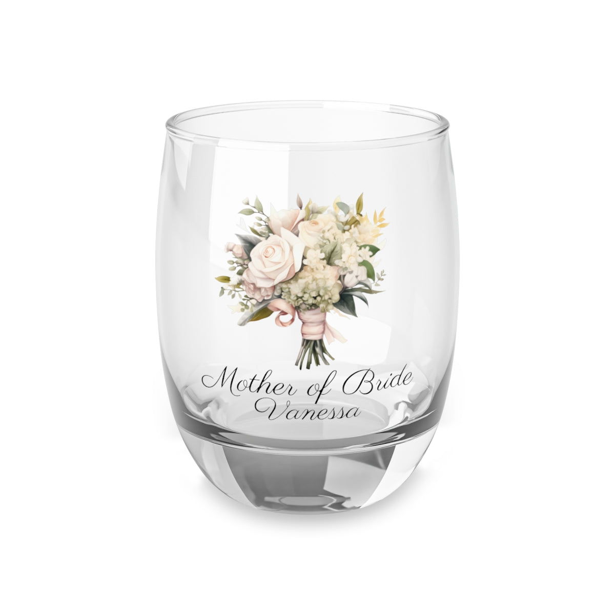 Wedding Bouquets Flower Personalised Floral Bouquet Wine Glass, Stemless Wine Glass, Whiskey Glass, Rocks Glass