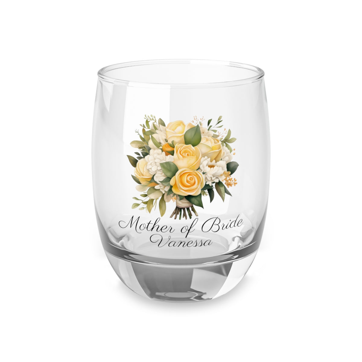 Wedding Bouquets Flower Personalised Floral Bouquet Wine Glass, Stemless Wine Glass, Whiskey Glass, Rocks Glass