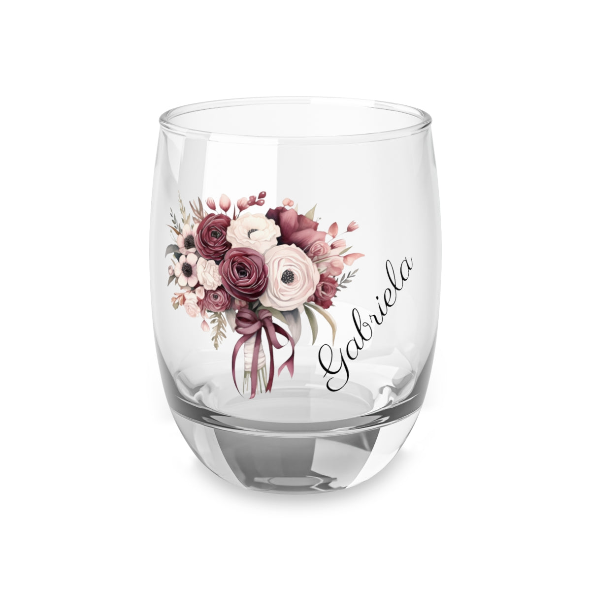 Wedding Bouquets Flower Personalised Floral Bouquet Wine Glass, Stemless Wine Glass, Whiskey Glass, Rocks Glass