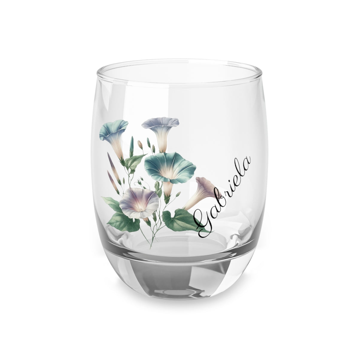 Morning Glory September Personalised Floral Birthday Month Bouquet Wine Glass, Stemless Wine Glass, Whiskey Glass, Rocks Glass