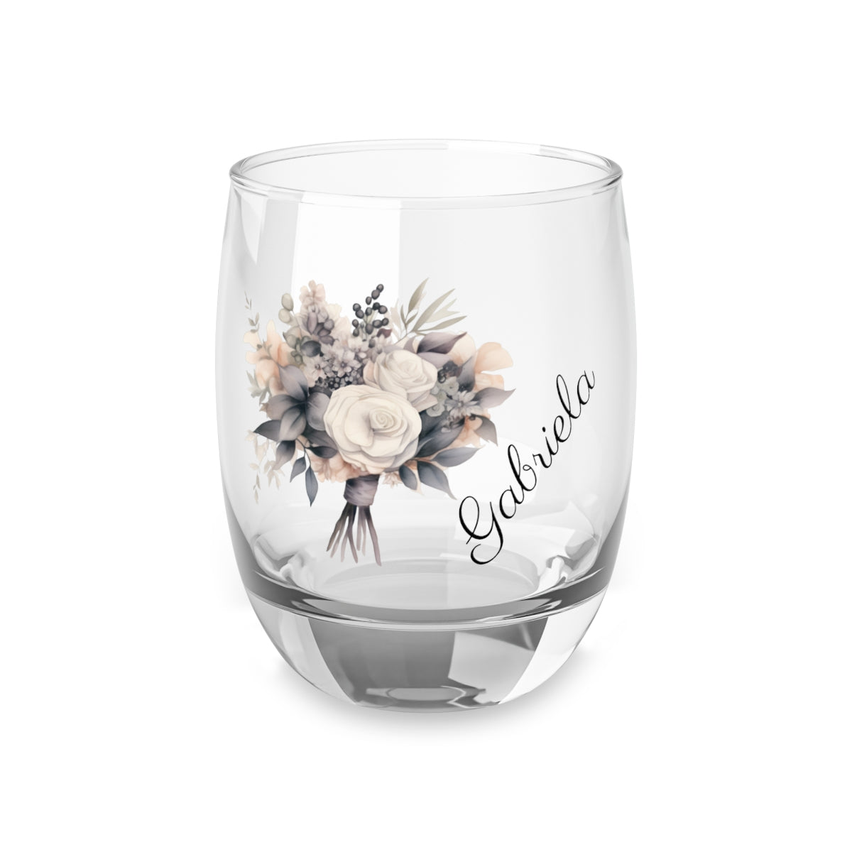 Wedding Bouquets Flower Personalised Floral Bouquet Wine Glass, Stemless Wine Glass, Whiskey Glass, Rocks Glass