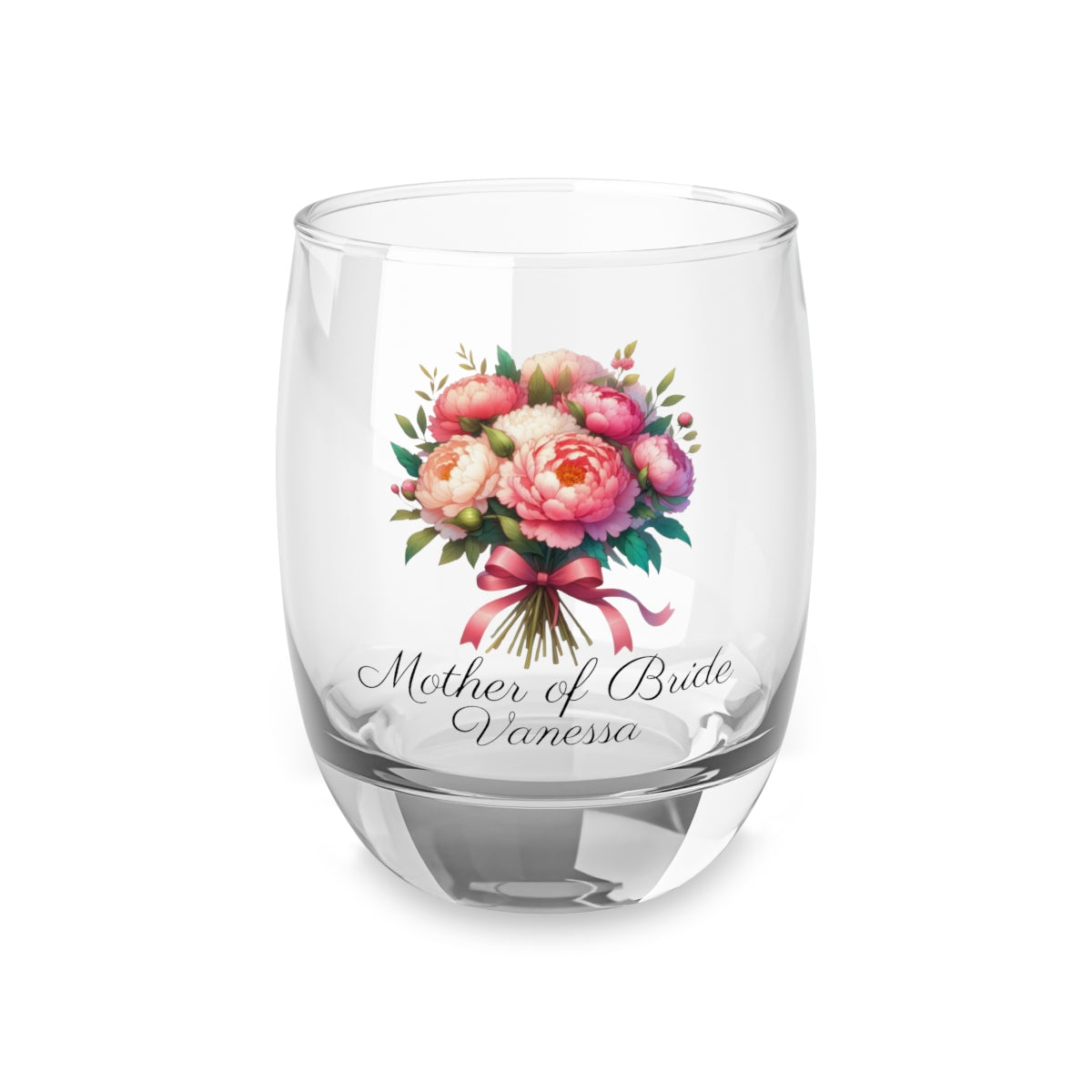 Personalised Floral Bouquet Wine Glass, Stemless Wine Glass, Whiskey Glass, Rocks Glass