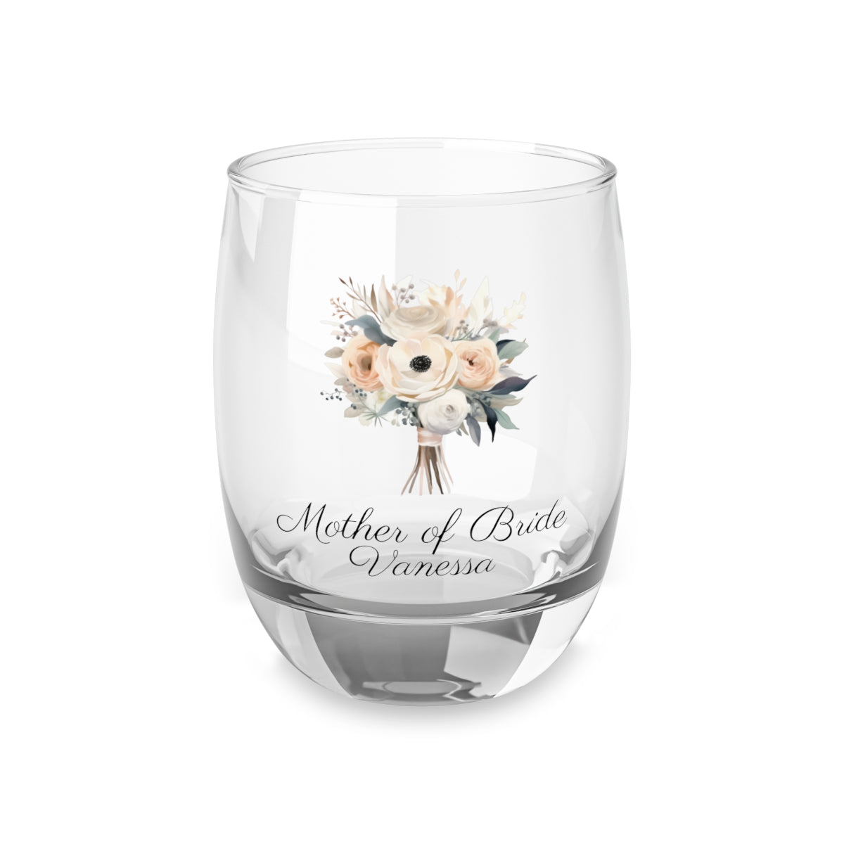 Wedding Bouquets Flower Personalised Floral Bouquet Wine Glass, Stemless Wine Glass, Whiskey Glass, Rocks Glass