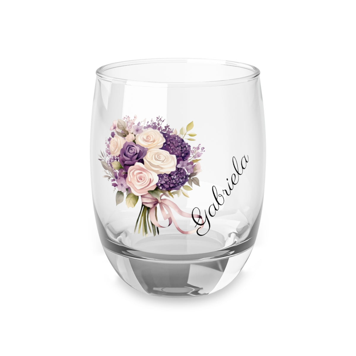 Wedding Bouquets Flower Personalised Floral Bouquet Wine Glass, Stemless Wine Glass, Whiskey Glass, Rocks Glass