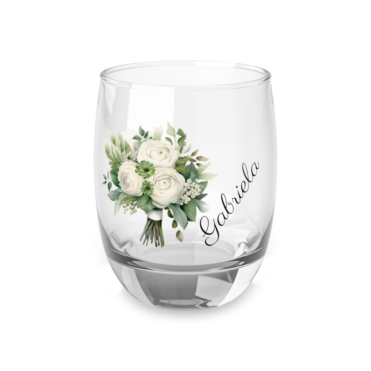 Wedding Bouquets Flower Personalised Floral Bouquet Wine Glass, Stemless Wine Glass, Whiskey Glass, Rocks Glass