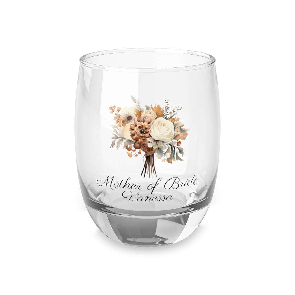 Wedding Bouquets Flower Personalised Floral Bouquet Wine Glass, Stemless Wine Glass, Whiskey Glass, Rocks Glass