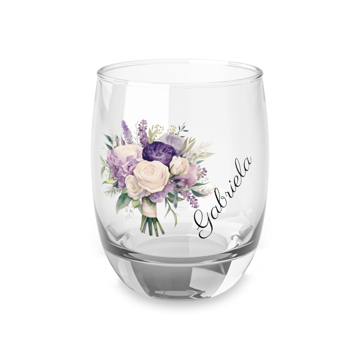 Wedding Bouquets Flower Personalised Floral Bouquet Wine Glass, Stemless Wine Glass, Whiskey Glass, Rocks Glass