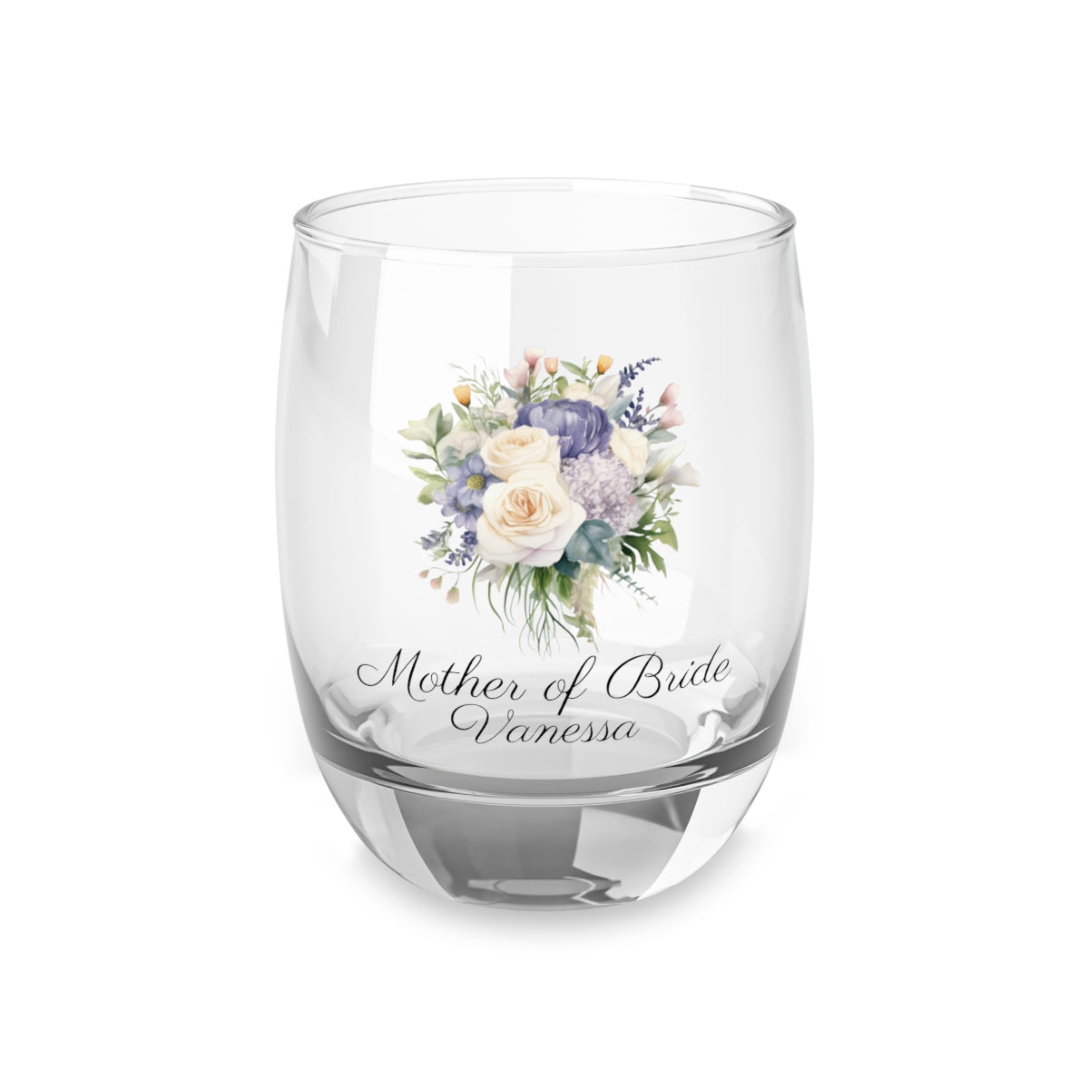 Wedding Bouquets Flower Personalised Floral Bouquet Wine Glass, Stemless Wine Glass, Whiskey Glass, Rocks Glass