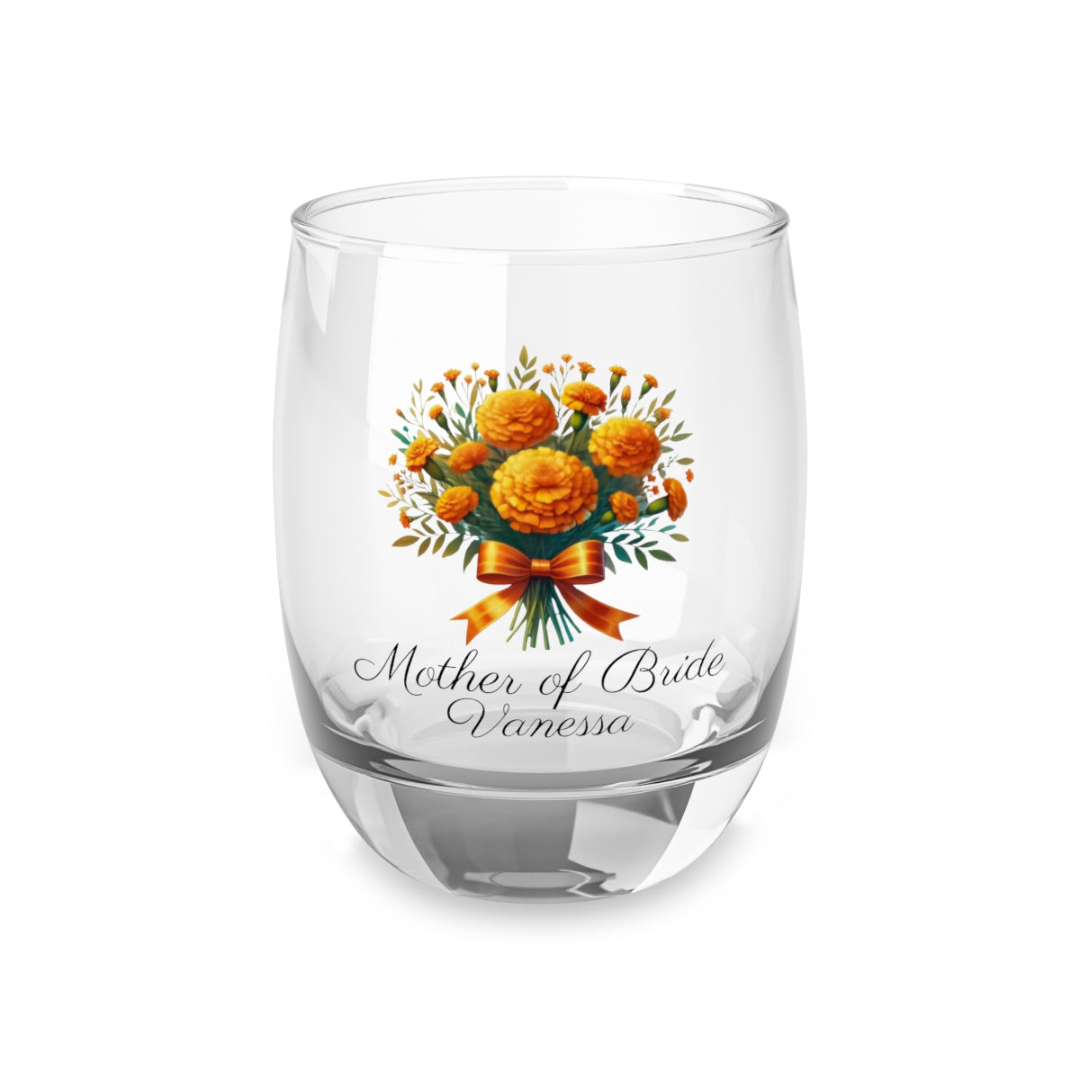 Personalised Floral Bouquet Wine Glass, Stemless Wine Glass, Whiskey Glass, Rocks Glass