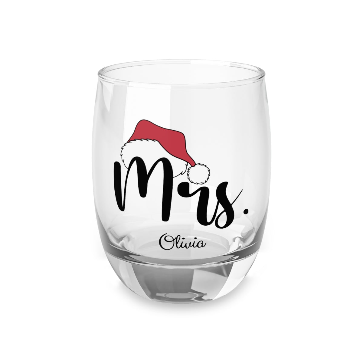 Personalised Christmas Mr & Mrs Wine Glass 12oz, Whiskey Glass 6oz, Stemless Wine Glass 11.75oz, Rock Glass 10oz