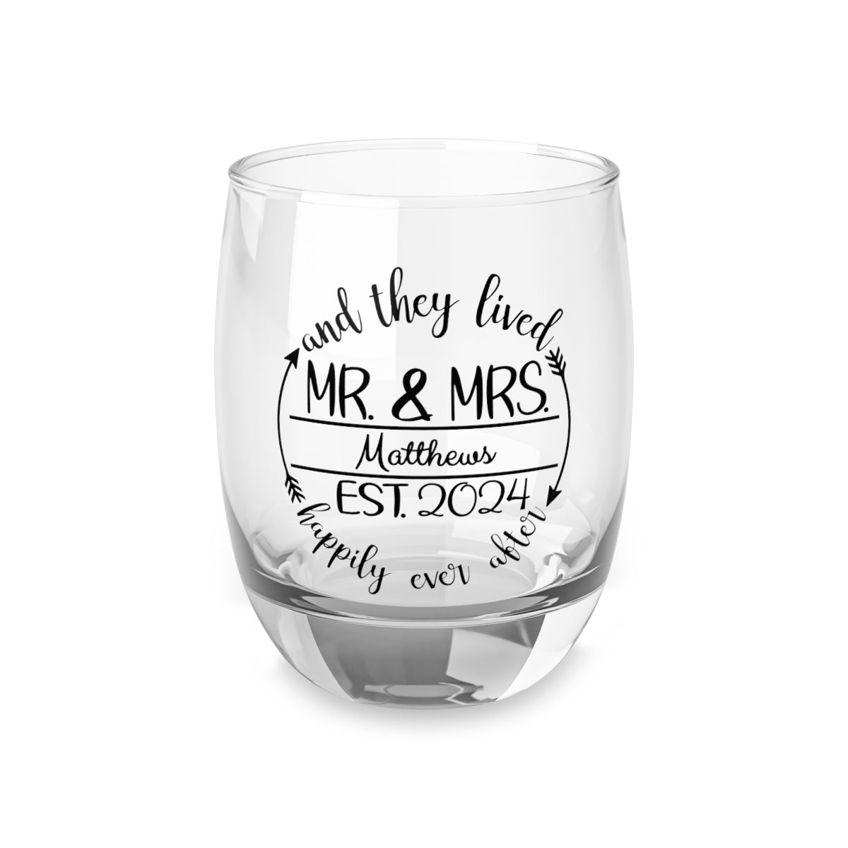 Mr And Mrs-15 Personalised Christmas Mr & Mrs Wine Glass 12oz, Whiskey Glass 6oz, Stemless Wine Glass 11.75oz, Rock Glass 10oz