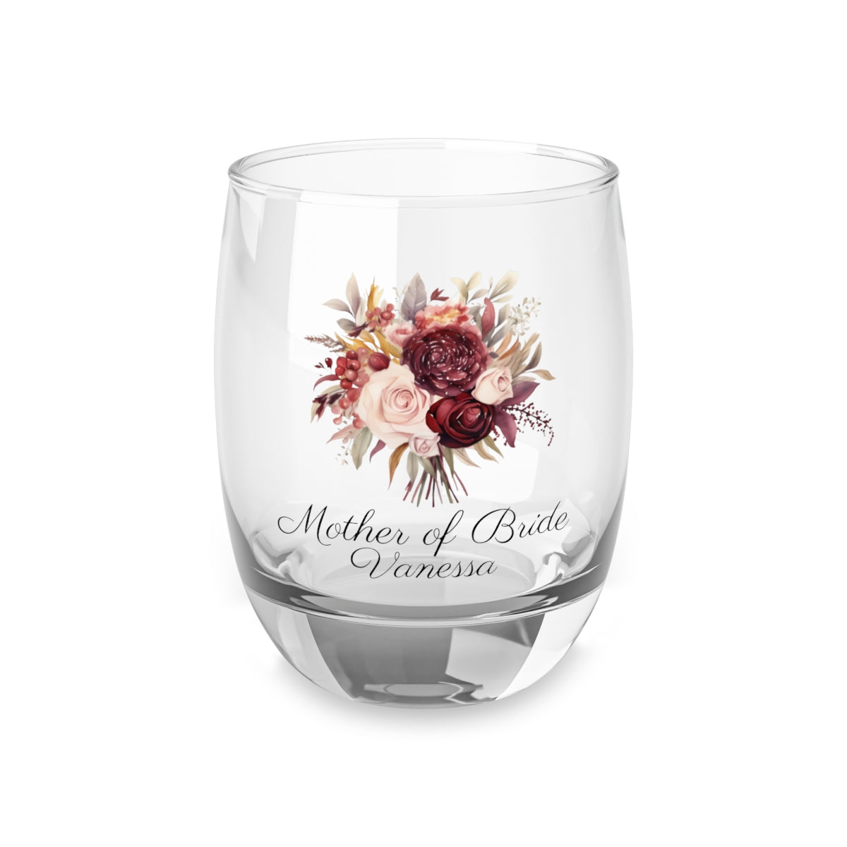 Wedding Bouquets Flower Personalised Floral Bouquet Wine Glass, Stemless Wine Glass, Whiskey Glass, Rocks Glass