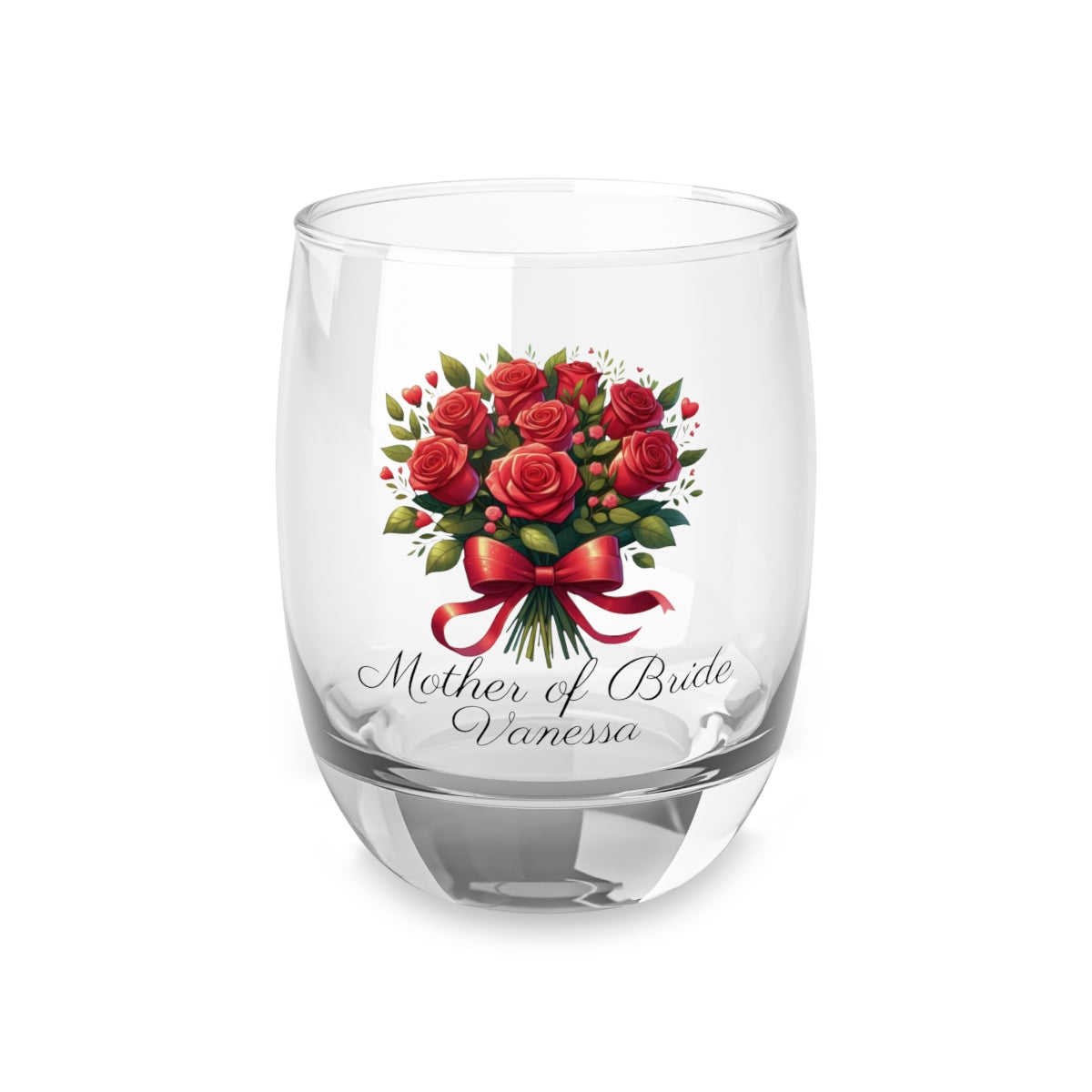 Personalised Floral Bouquet Wine Glass, Stemless Wine Glass, Whiskey Glass, Rocks Glass