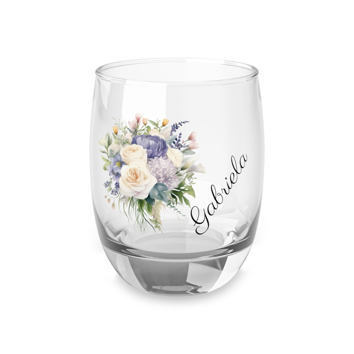 Wedding Bouquets Flower Personalised Floral Bouquet Wine Glass, Stemless Wine Glass, Whiskey Glass, Rocks Glass