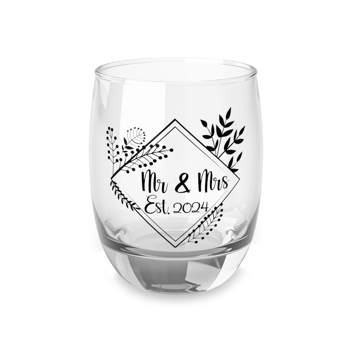 Mr And Mrs-14 Personalised Christmas Mr & Mrs Wine Glass 12oz, Whiskey Glass 6oz, Stemless Wine Glass 11.75oz, Rock Glass 10oz