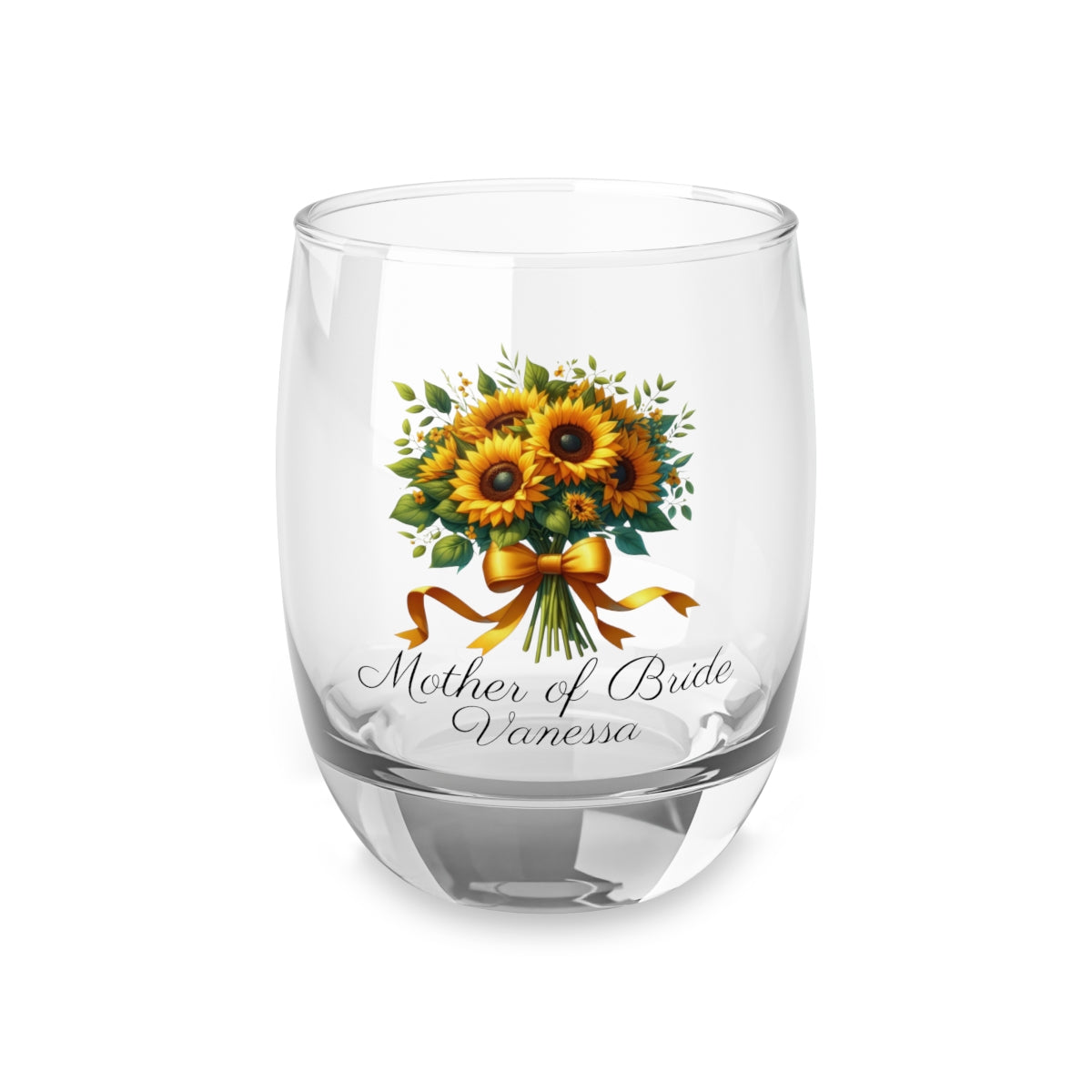 Personalised Floral Bouquet Wine Glass, Stemless Wine Glass, Whiskey Glass, Rocks Glass