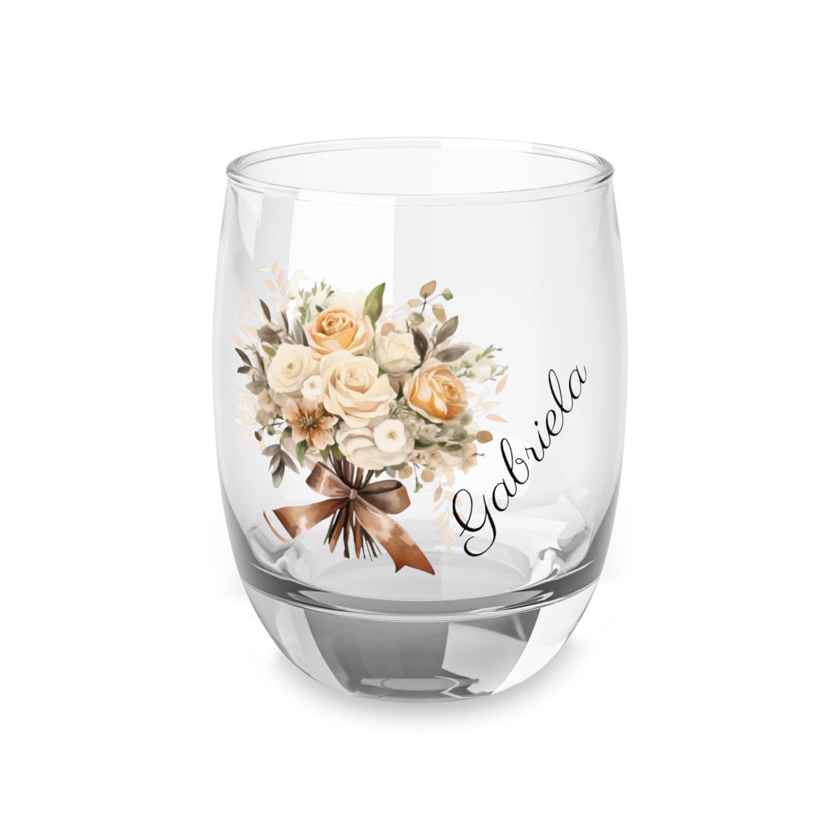 Wedding Bouquets Flower Personalised Floral Bouquet Wine Glass, Stemless Wine Glass, Whiskey Glass, Rocks Glass