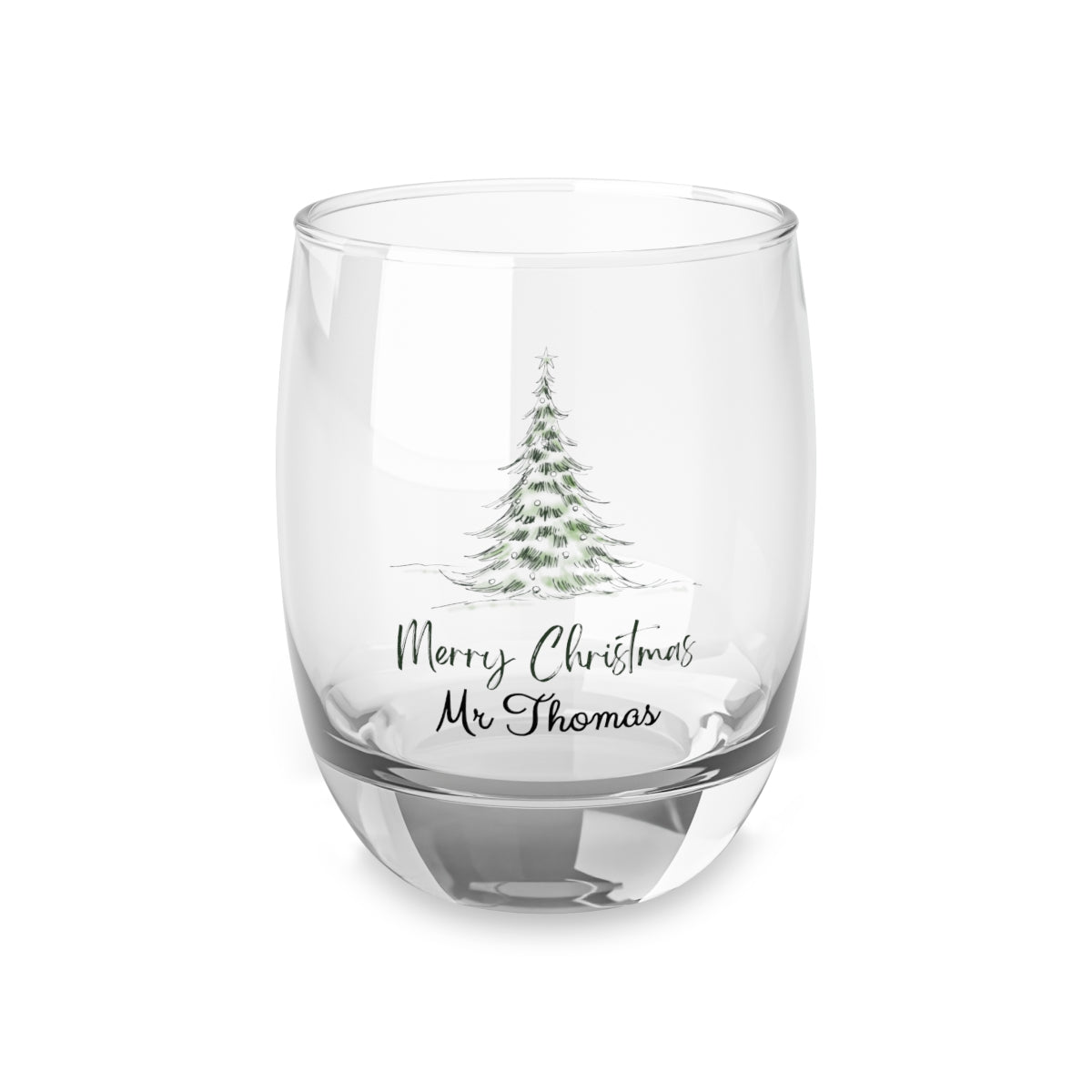 Merry Christmas Personalised Christmas Wine Glass 12oz, Whiskey Glass 6oz, Stemless Wine Glass 11.75oz, Rock Glass 10oz