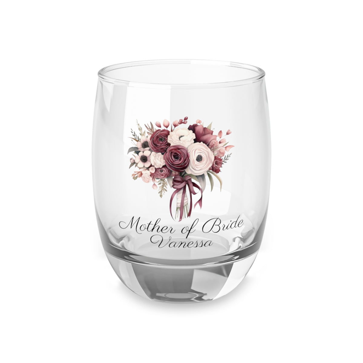 Wedding Bouquets Flower Personalised Floral Bouquet Wine Glass, Stemless Wine Glass, Whiskey Glass, Rocks Glass