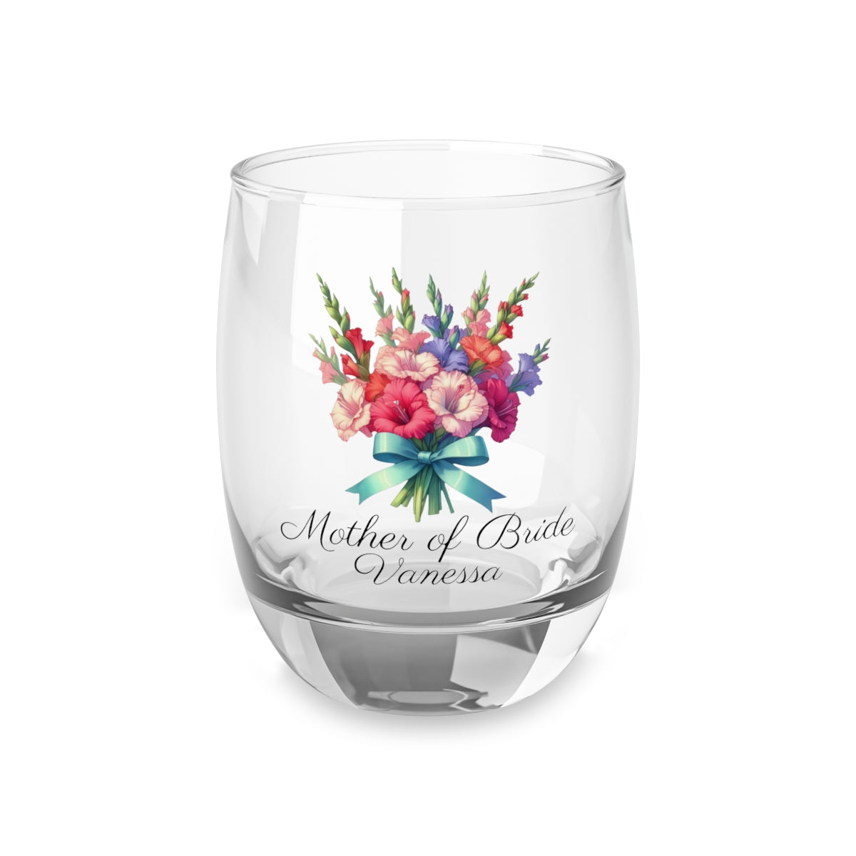 Personalised Floral Bouquet Wine Glass, Stemless Wine Glass, Whiskey Glass, Rocks Glass