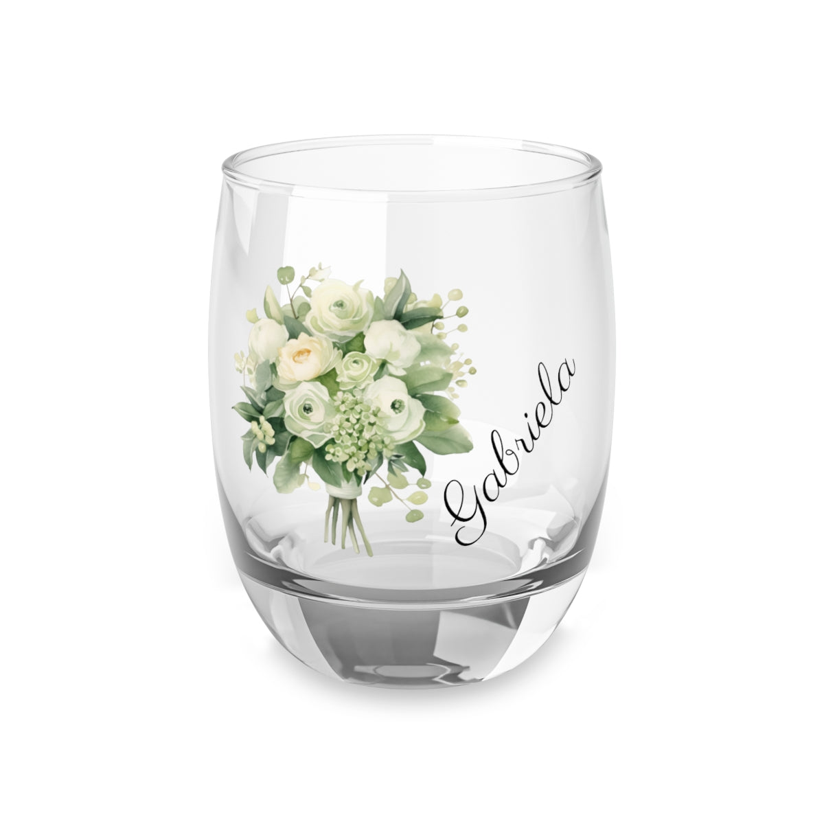 Wedding Bouquets Flower Personalised Floral Bouquet Wine Glass, Stemless Wine Glass, Whiskey Glass, Rocks Glass