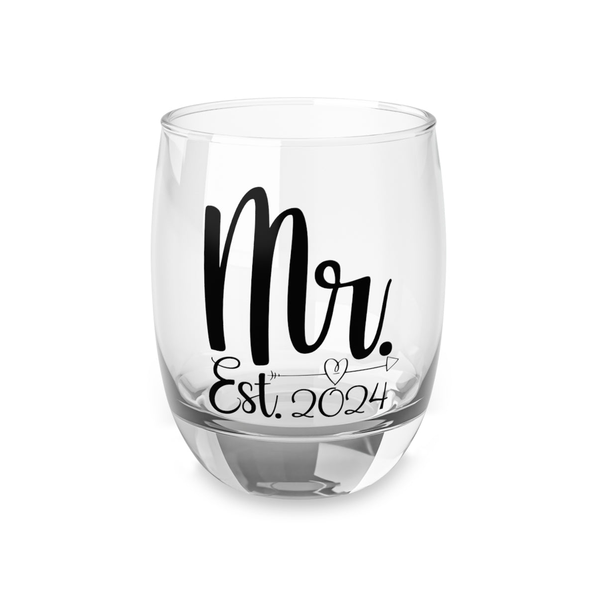 Mr And Mrs-2a Personalised Christmas Mr & Mrs Wine Glass 12oz, Whiskey Glass 6oz, Stemless Wine Glass 11.75oz, Rock Glass 10oz