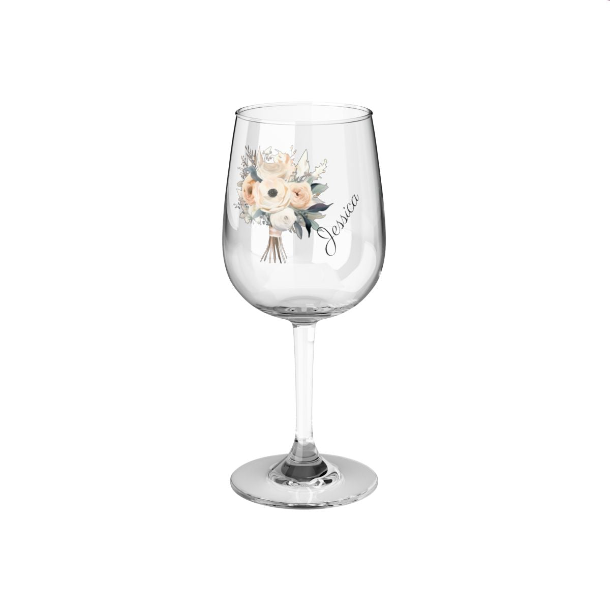 Wedding Bouquets Flower Personalised Floral Bouquet Wine Glass, Stemless Wine Glass, Whiskey Glass, Rocks Glass