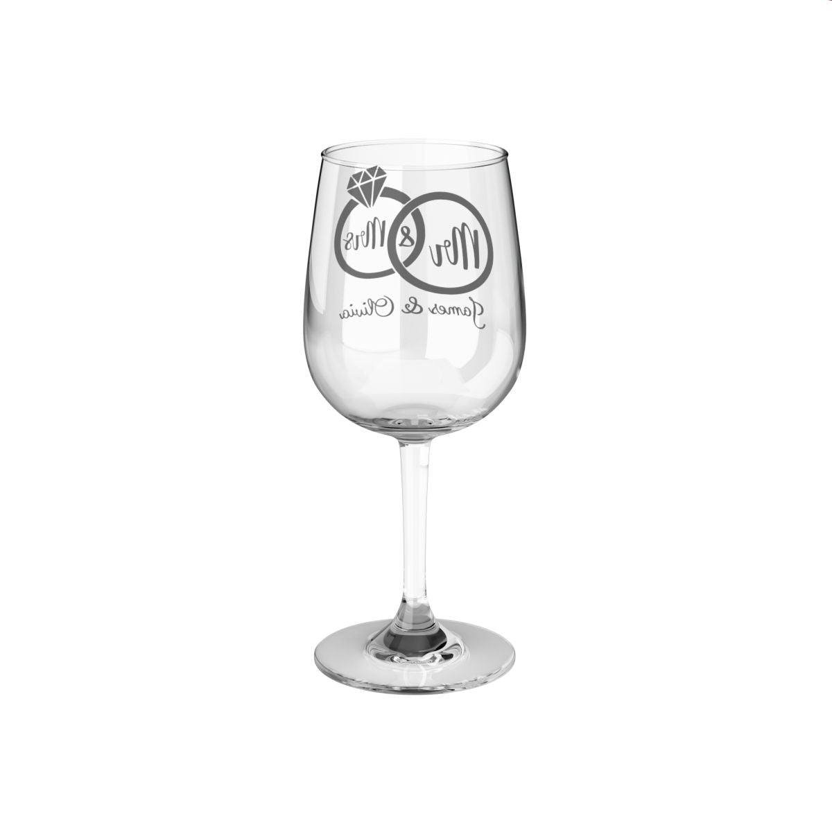 Mr And Mrs-11 Personalised Christmas Mr & Mrs Wine Glass 12oz, Whiskey Glass 6oz, Stemless Wine Glass 11.75oz, Rock Glass 10oz