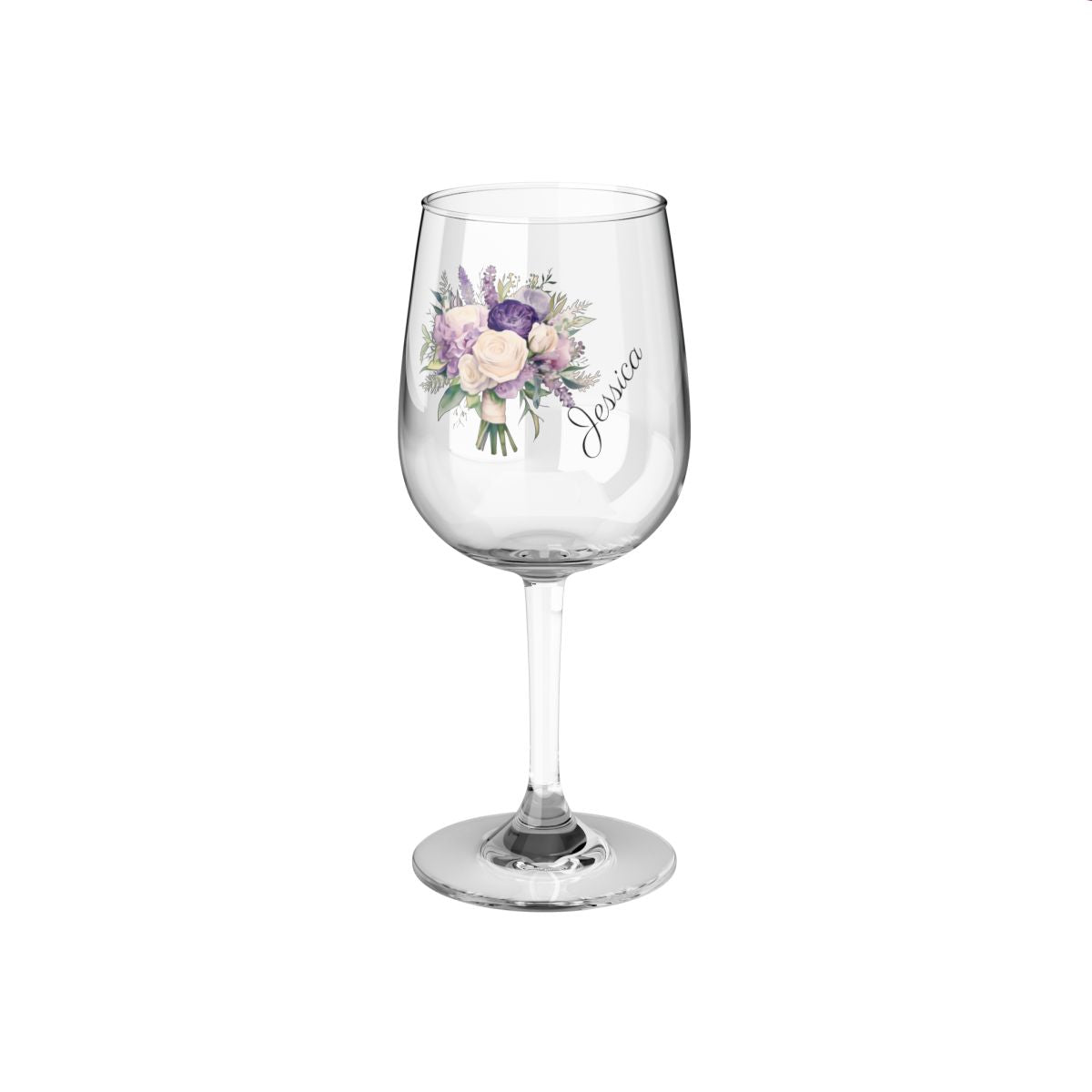 Wedding Bouquets Flower Personalised Floral Bouquet Wine Glass, Stemless Wine Glass, Whiskey Glass, Rocks Glass