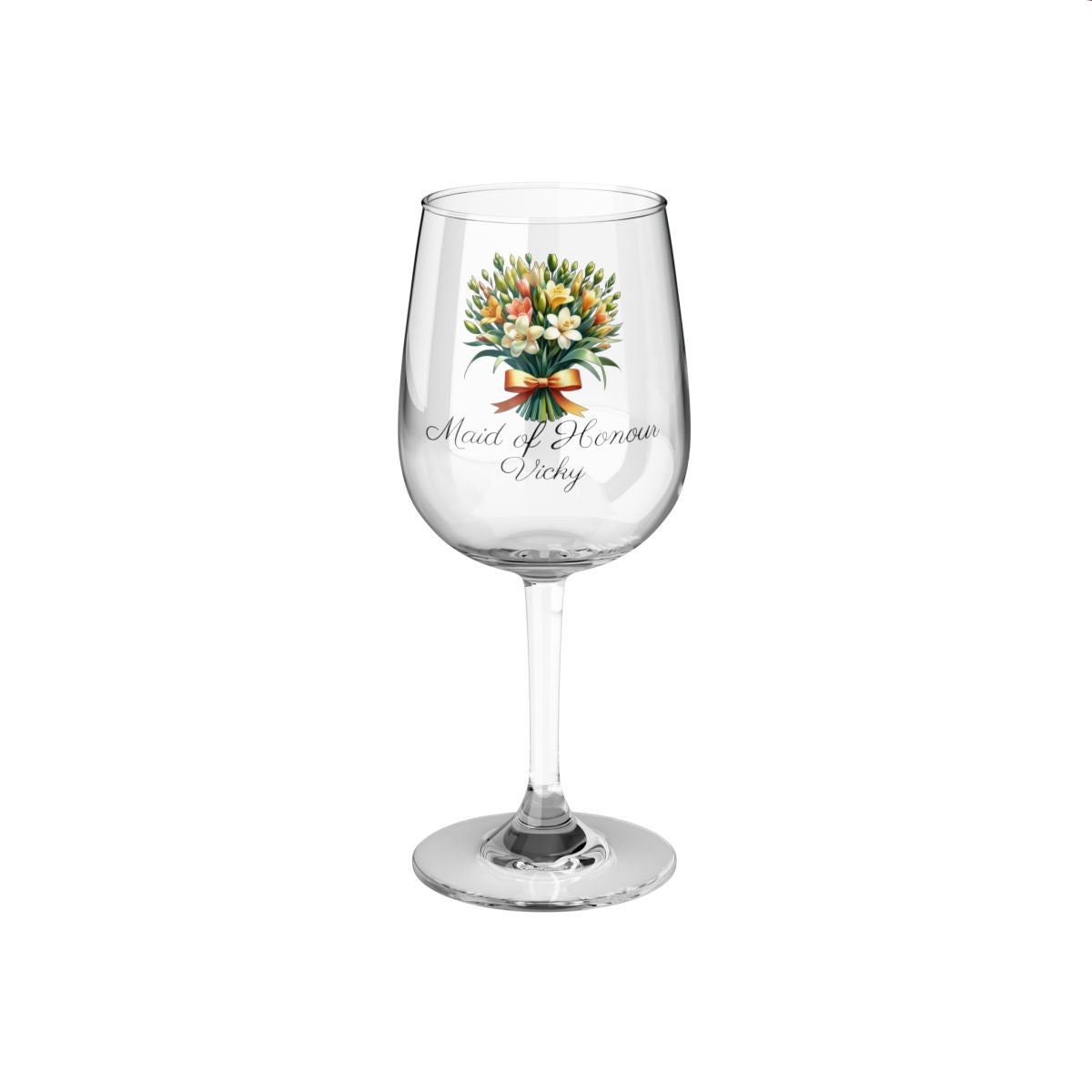 Personalised Floral Bouquet Wine Glass, Stemless Wine Glass, Whiskey Glass, Rocks Glass