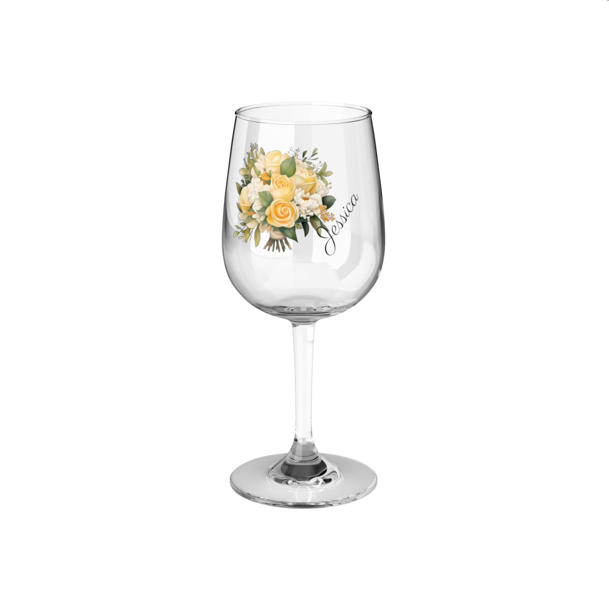 Wedding Bouquets Flower Personalised Floral Bouquet Wine Glass, Stemless Wine Glass, Whiskey Glass, Rocks Glass