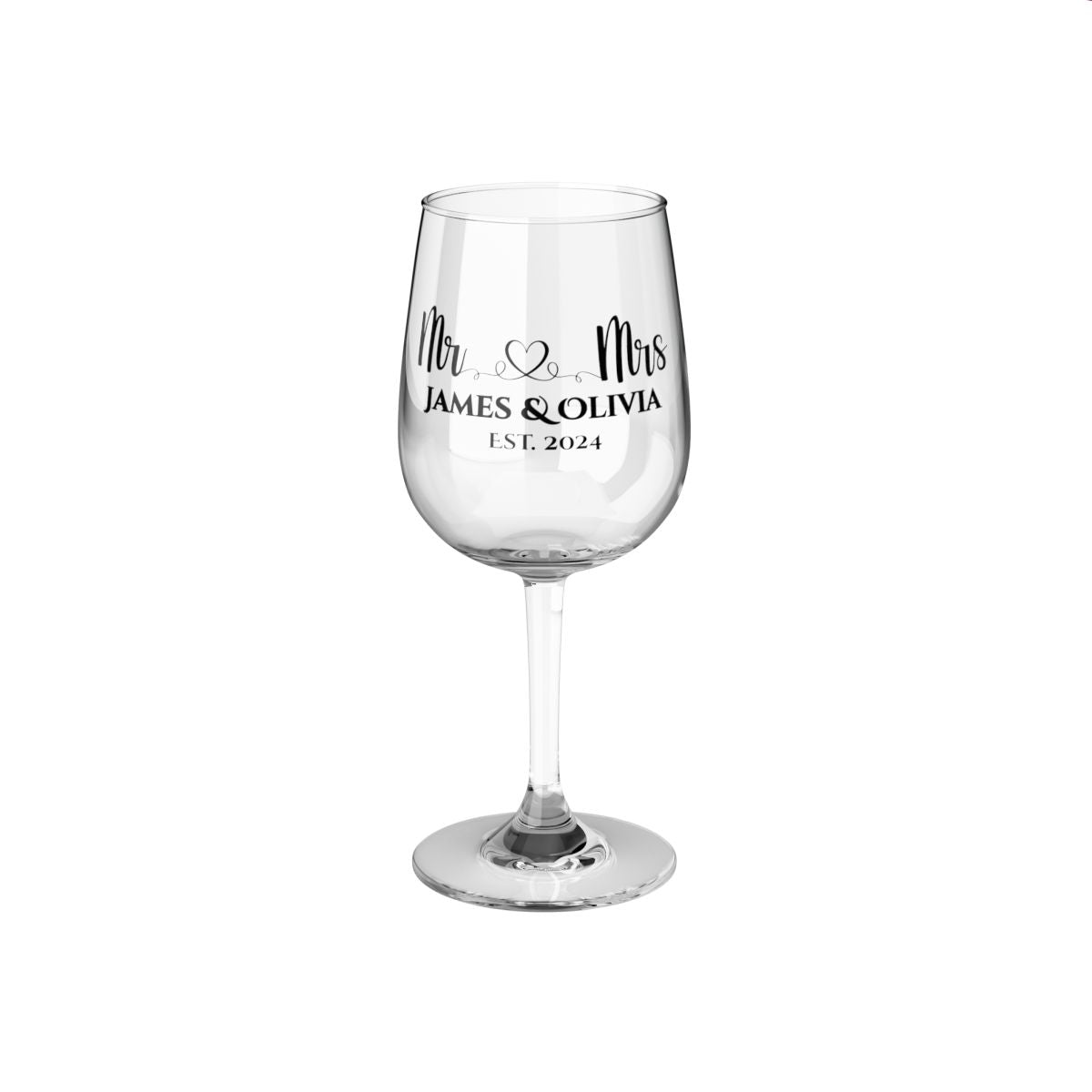 Mr And Mrs-13 Personalised Christmas Mr & Mrs Wine Glass 12oz, Whiskey Glass 6oz, Stemless Wine Glass 11.75oz, Rock Glass 10oz