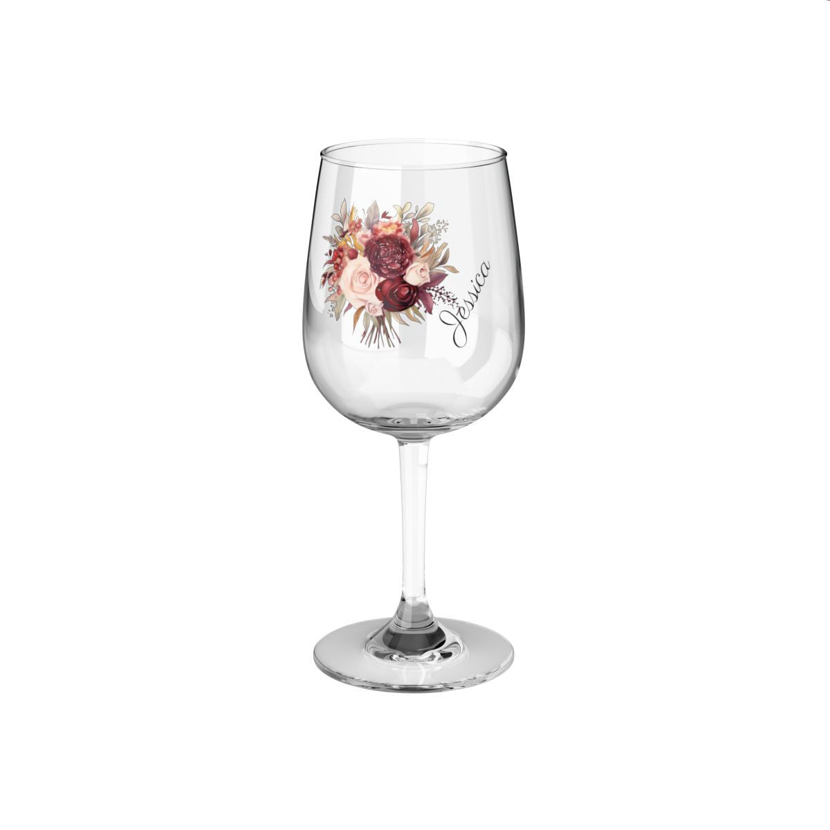 Wedding Bouquets Flower Personalised Floral Bouquet Wine Glass, Stemless Wine Glass, Whiskey Glass, Rocks Glass