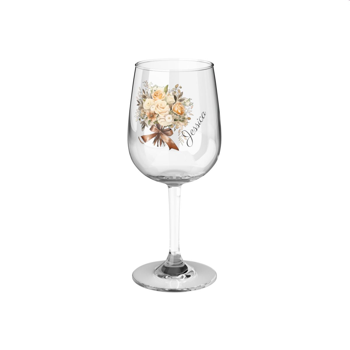 Wedding Bouquets Flower Personalised Floral Bouquet Wine Glass, Stemless Wine Glass, Whiskey Glass, Rocks Glass